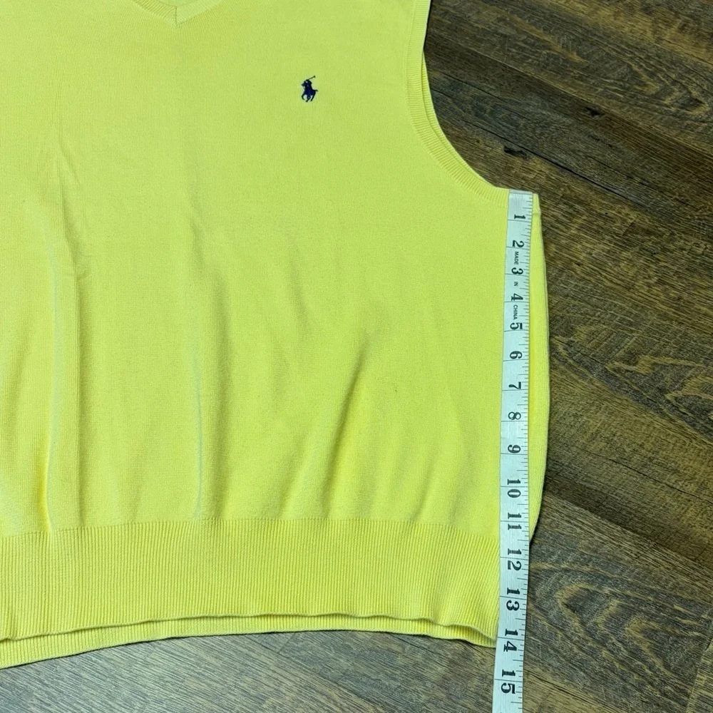 Polo Ralph Lauren Sweater Vest Mens XL Yellow Pima Cotton Pullover Classic Knit